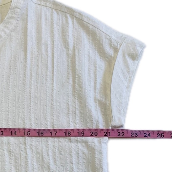 Matty M Ladies' Cotton Popover Top, Off-White/Ivory, Tunic Length, Small NWT - Picture 9 of 12